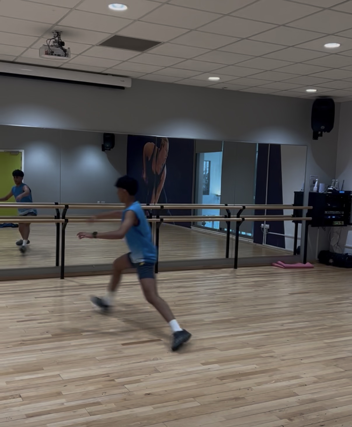 Abhiram during training