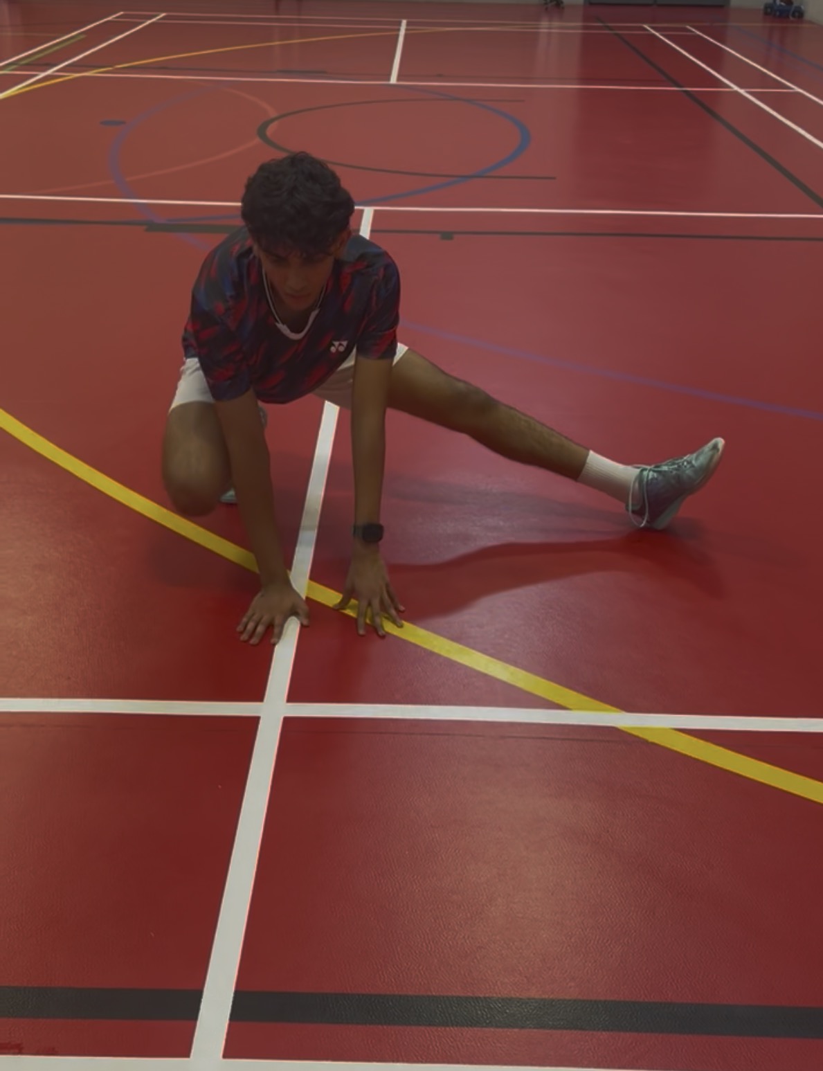 Abhiram training on court